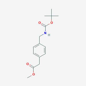 molecular formula C15H21NO4 B062997 Tert-butyl 4-((methoxycarbonyl)methyl)benzylcarbamate CAS No. 191871-32-6