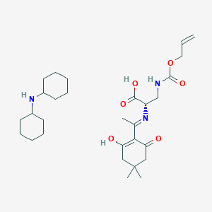 molecular formula C29H47N3O6 B6299848 N-cyclohexylcyclohexanamine;(2S)-2-[1-(2-hydroxy-4,4-dimethyl-6-oxocyclohexen-1-yl)ethylideneamino]-3-(prop-2-enoxycarbonylamino)propanoic acid CAS No. 1423017-90-6