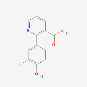 molecular formula C12H8FNO3 B6300190 2-(3-Fluoro-4-hydroxyphenyl)nicotinic acid CAS No. 1262004-42-1