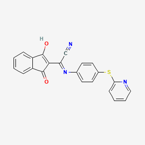 2-(1,3-Dioxoindan-2-ylidene)-2-((4-(2-pyridylthio)phenyl)amino)ethanenitrile