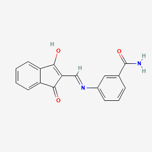 3-(((1,3-Dioxoindan-2-ylidene)methyl)amino)benzamide