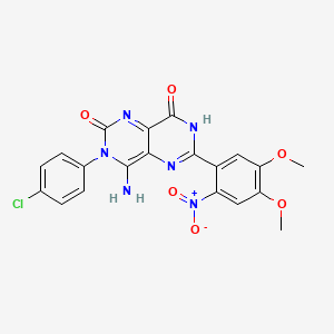 6-(4,5-Dimethoxy-2-nitrophenyl)-3-(4-chlorophenyl)-4-imino-1,3,7-trihydro-5,7-diazaquinazoline-2,8-dione