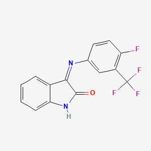 molecular formula C15H8F4N2O B6300461 3-((4-Fluoro-3-(trifluoromethyl)phenyl)imino)indolin-2-one CAS No. 1024451-42-0