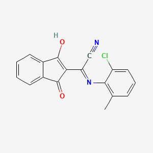 molecular formula C18H11ClN2O2 B6300502 2-(1,3-Dioxoindan-2-ylidene)-2-((2-chloro-6-methylphenyl)amino)ethanenitrile CAS No. 1023883-24-0