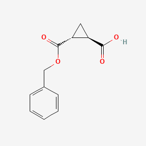 molecular formula C12H12O4 B6300508 trans-1,2-Cyclopropanedicarboylic acid, mono(phenylmethyl) ester CAS No. 53229-64-4