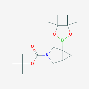 molecular formula C16H28BNO4 B6300518 tert-Butyl 1-(4,4,5,5-tetramethyl-1,3,2-dioxaborolan-2-yl)-3-azabicyclo[3.1.0]hexane-3-carboxylate CAS No. 2095495-19-3
