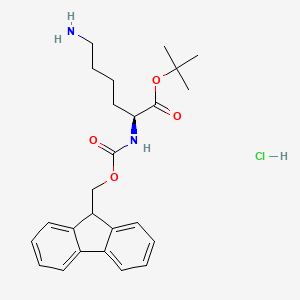 molecular formula C25H33ClN2O4 B6300543 (S)-t-Butyl 2-((((9H-fluoren-9-yl)methoxy)carbonyl)amino)-6-aminohexanoate hydrochloride CAS No. 2413365-23-6