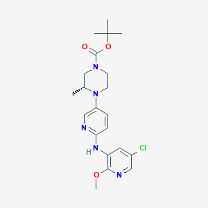 molecular formula C21H28ClN5O3 B6300651 tert-butyl (3R)-4-{6-[(5-chloro-2-methoxypyridin-3-yl)amino]pyridin-3-yl}-3-methylpiperazine-1-carboxylate CAS No. 2227198-90-3