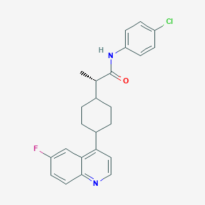 (2S)-N-(4-Chlorophenyl)-2-[cis-4-(6-fluoroquinolin-4-yl)cyclohexyl]propanamide