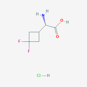 molecular formula C6H10ClF2NO2 B6300667 (2S)-2-Amino-2-(3,3-difluorocyclobutyl)acetic acid hydrochloride CAS No. 2227197-61-5