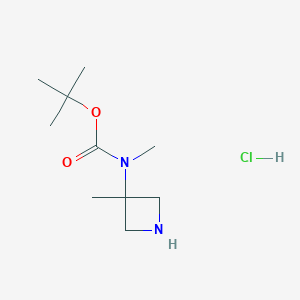 molecular formula C10H21ClN2O2 B6300697 tert-butyl N-methyl-N-(3-methylazetidin-3-yl)carbamate hydrochloride CAS No. 2231674-63-6