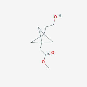 molecular formula C10H16O3 B6300786 Methyl 2-(3-(2-hydroxyethyl)bicyclo[1.1.1]pentan-1-yl)acetate CAS No. 2168032-82-2