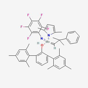molecular formula C46H46F5MoN2O- B6300978 2,6-bis(2,4,6-trimethylphenyl)phenol;2,5-dimethylpyrrol-1-ide;(2-methyl-2-phenylpropylidene)-(2,3,4,5,6-pentafluorophenyl)iminomolybdenum CAS No. 1433803-79-2