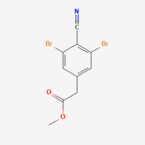 molecular formula C10H7Br2NO2 B6301629 Methyl 2-(3,5-dibromo-4-cyanophenyl)acetate CAS No. 1804892-46-3