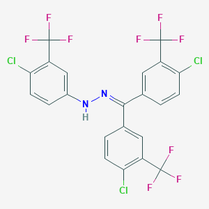 molecular formula C22H10Cl3F9N2 B6301900 Bis-(4-chloro-3-trifluoromethylphenyl)-(4-chloro-3-trifluoromethylphenyl)hydrazone, 94% CAS No. 2301855-75-2