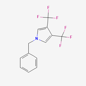 molecular formula C13H9F6N B6302048 N-Benzyl-3,4-bis(trifluoromethyl)pyrrole, 85% CAS No. 2301849-30-7