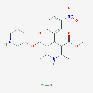 3-Methyl 5-piperidin-3-yl 2,6-dimethyl-4-(3-nitrophenyl)-1,4-dihydropyridine-3,5-dicarboxylate HCl