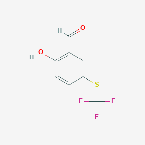 molecular formula C8H5F3O2S B6302270 Benzaldehyde, 2-hydroxy-5-[(trifluoromethyl)thio]- CAS No. 93249-46-8