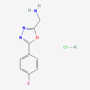 molecular formula C9H9ClFN3O B6302542 C-[5-(4-Fluoro-phenyl)-[1,3,4]oxadiazol-2-yl]-methylamine hydrochloride CAS No. 1211471-46-3