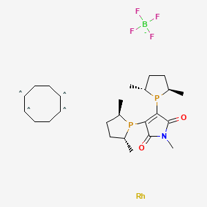 molecular formula C25H39BF4NO2P2Rh- B6303245 (-)-2,3-Bis((2R,5R)-2,5-dimethylphospholano)-N-methylmaleimide(1,5-cyclooctadiene)rhodium(I) tetrafluoroborate CAS No. 821793-41-3