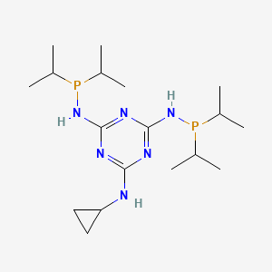 molecular formula C18H36N6P2 B6303539 N2,N4-Bis(diisopropylphosphino)-6-cyclopropylamino-1,3,5-triazine-2,4-diamine CAS No. 1820881-86-4