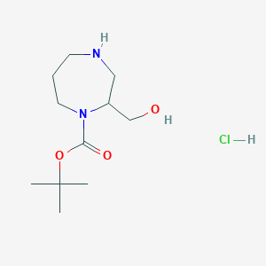molecular formula C11H23ClN2O3 B6303553 N-Boc-3-(Hydroxymethyl)-1,4-diazepane HCl CAS No. 2301850-85-9