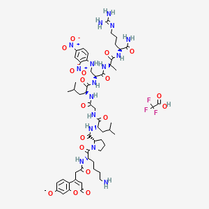molecular formula C57H81F3N16O18 B6303589 Mca-Lys-Pro-Leu-Gly-Leu-Dap(Dnp)-Ala-Arg-NH2 trifluoroacetate CAS No. 1392300-20-7