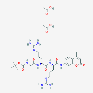 molecular formula C33H52N10O11 B6303607 Boc-Gly-Arg-Arg-AMC acetate CAS No. 140686-24-4