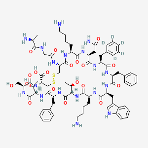([ring-D5]Phe6)-Somatostatin-14 (H-Ala-Gly-Cys(1)-Lys-Asn-Phe(d5)-Phe-Trp-Lys-Thr-Phe-Thr-Ser-Cys(1)-OH)