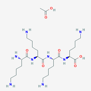 molecular formula C26H54N8O7 B6303672 acetic acid;(2S)-6-amino-2-[[(2S)-6-amino-2-[[(2S)-6-amino-2-[[(2S)-2,6-diaminohexanoyl]amino]hexanoyl]amino]hexanoyl]amino]hexanoic acid CAS No. 786702-00-9