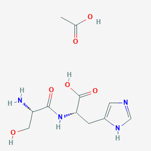 molecular formula C11H18N4O6 B6303707 acetic acid;(2S)-2-[[(2S)-2-amino-3-hydroxypropanoyl]amino]-3-(1H-imidazol-5-yl)propanoic acid CAS No. 117756-25-9