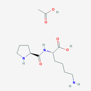 molecular formula C13H25N3O5 B6303725 acetic acid;(2S)-6-amino-2-[[(2S)-pyrrolidine-2-carbonyl]amino]hexanoic acid CAS No. 113688-65-6