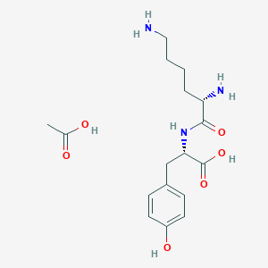 molecular formula C17H27N3O6 B6303726 acetic acid;(2S)-2-[[(2S)-2,6-diaminohexanoyl]amino]-3-(4-hydroxyphenyl)propanoic acid CAS No. 211613-82-0