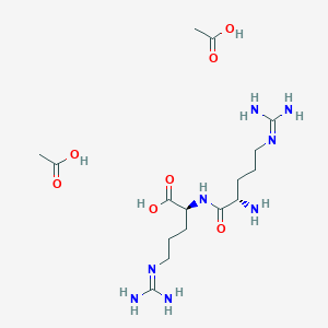 molecular formula C16H34N8O7 B6303728 acetic acid;(2S)-2-[[(2S)-2-amino-5-(diaminomethylideneamino)pentanoyl]amino]-5-(diaminomethylideneamino)pentanoic acid CAS No. 51237-54-8