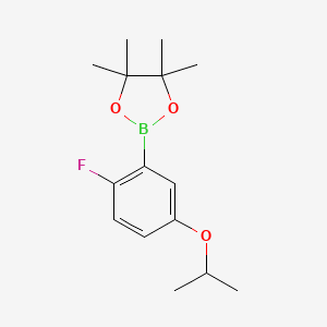 molecular formula C15H22BFO3 B6303879 2-(2-Fluoro-5-isopropoxyphenyl)-4,4,5,5-tetramethyl-1,3,2-dioxaborolane CAS No. 2121514-44-9