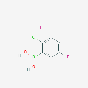 molecular formula C7H4BClF4O2 B6304174 2-Chloro-5-fluoro-3-(trifluoromethyl)phenylboronic acid CAS No. 2121513-70-8