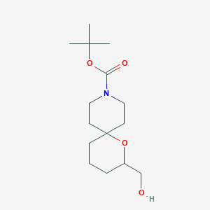 molecular formula C15H27NO4 B6304694 Tert-Butyl 2-(Hydroxymethyl)-1-Oxa-9-Azaspiro[5.5]Undecane-9-Carboxylate CAS No. 2177264-71-8