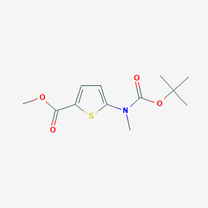 molecular formula C12H17NO4S B6304743 Methyl 5-(tert-butoxycarbonyl(methyl)amino)thiophene-2-carboxylate CAS No. 1174316-17-6