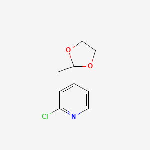molecular formula C9H10ClNO2 B6305065 2-Chloro-4-(2-methyl-1,3-dioxolan-2-yl)pyridine CAS No. 80882-42-4