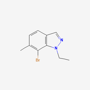molecular formula C10H11BrN2 B6305073 7-Bromo-1-ethyl-6-methyl-indazole CAS No. 2092549-55-6
