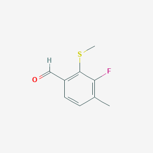 molecular formula C9H9FOS B6305360 3-Fluoro-4-methyl-2-(methylthio)benzaldehyde CAS No. 2092780-89-5