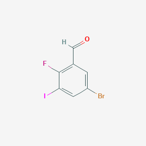 molecular formula C7H3BrFIO B6305382 5-Bromo-2-fluoro-3-iodobenzaldehyde CAS No. 2091698-58-5