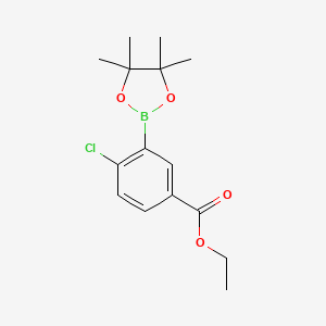 molecular formula C15H20BClO4 B6305973 Ethyl 4-chloro-3-(4,4,5,5-tetramethyl-1,3,2-dioxaborolan-2-yl)benzoate CAS No. 1523239-42-0