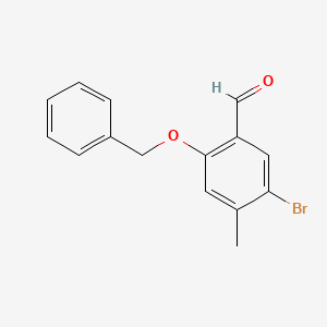 molecular formula C15H13BrO2 B6306090 2-(Benzyloxy)-5-bromo-4-methylbenzaldehyde CAS No. 1823782-49-5