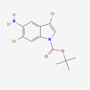 B6306164 t-Butyl 5-amino-3,6-dibromo-1H-indole-1-carboxylate CAS No. 1823786-39-5
