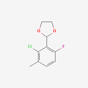 molecular formula C10H10ClFO2 B6306364 2-(2-Chloro-6-fluoro-3-methylphenyl)-1,3-dioxolane CAS No. 773093-09-7