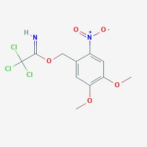 molecular formula C11H11Cl3N2O5 B6306543 2,2,2-Trichloro-acetimidic acid 4,5-dimethoxy-2-nitro-benzyl ester CAS No. 628280-41-1