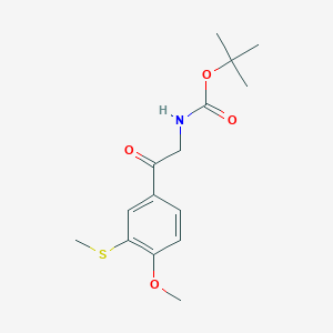 molecular formula C15H21NO4S B6306660 Tert-butyl (2-(4-methoxy-3-(methylthio)phenyl)-2-oxoethyl)carbamate CAS No. 2197056-65-6