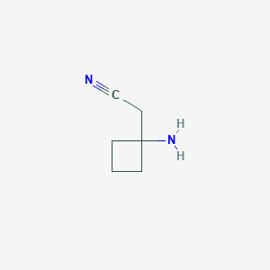 molecular formula C6H10N2 B6307106 2-(1-Aminocyclobutyl)acetonitrile CAS No. 1280293-22-2