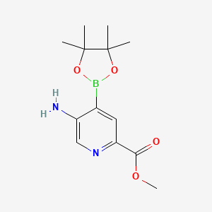 molecular formula C13H19BN2O4 B6307121 Methyl 5-amino-4-(4,4,5,5-tetramethyl-1,3,2-dioxaborolan-2-yl)picolinate CAS No. 1859083-82-1